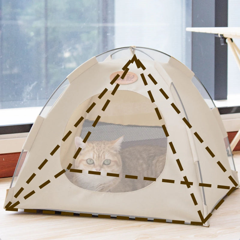 Foldable Pet Tent Bed – Cozy Indoor Hideaway for Dogs & Cats