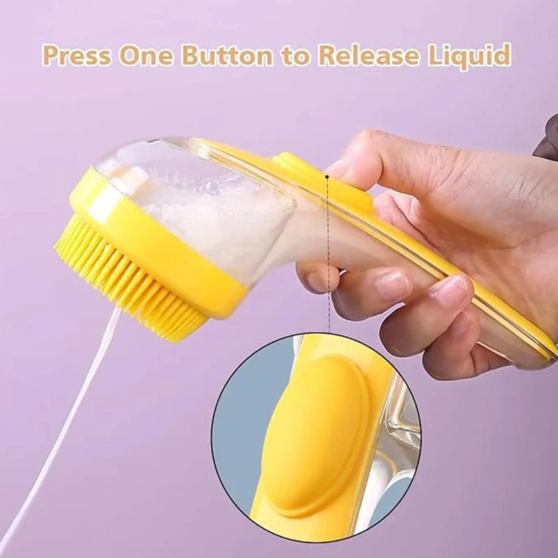 Portable 3-in-1 Grooming Brush for Dogs & Cats – Bathing, Deshedding & Massaging