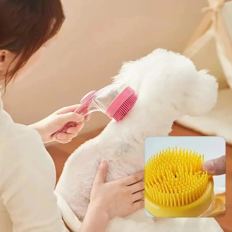 Portable 3-in-1 Grooming Brush for Dogs & Cats – Bathing, Deshedding & Massaging