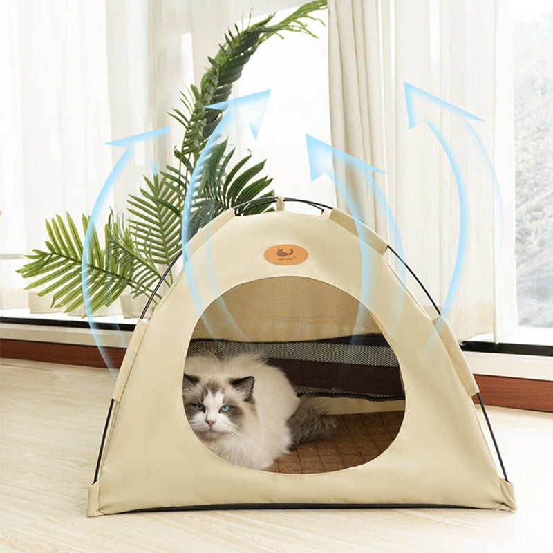 Foldable Pet Tent Bed – Cozy Indoor Hideaway for Dogs & Cats