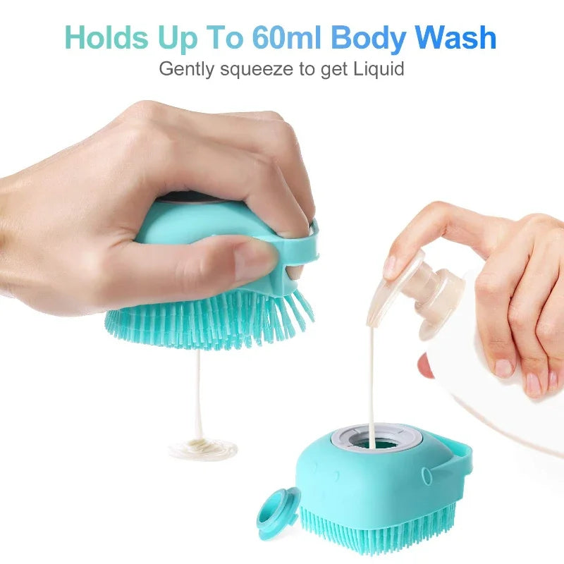 2-in-1 Dog Shampoo & Massage Brush – Deep Cleaning + Relaxing Bath Time