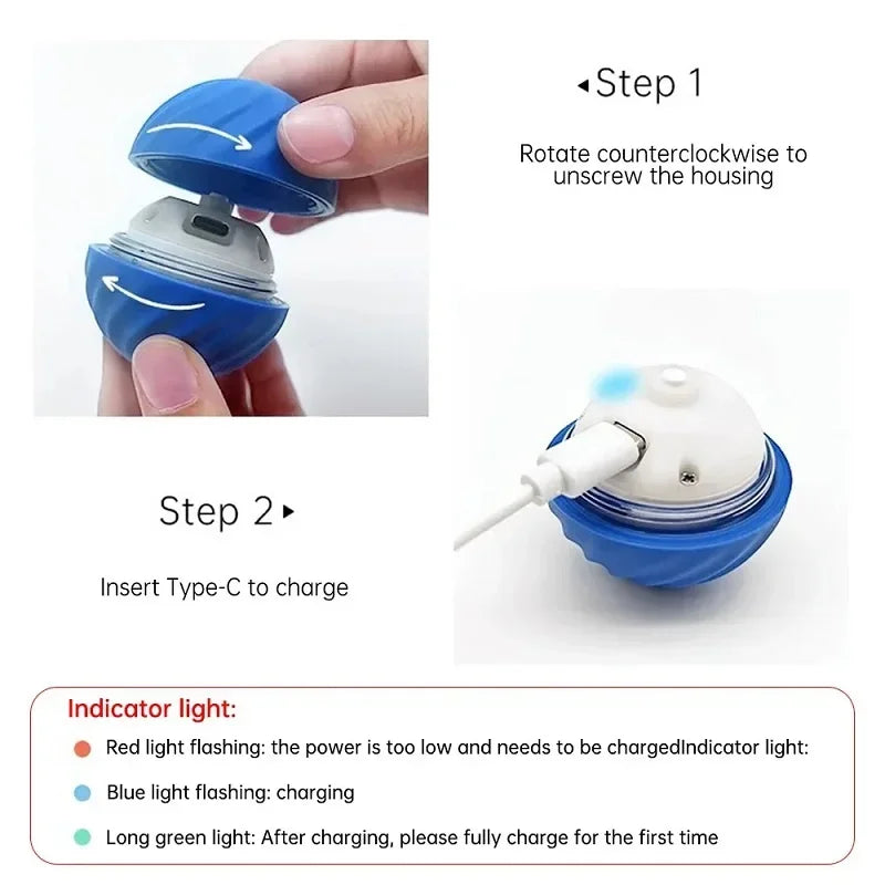Auto-Bounce & Rolling Pet Ball – Motion-Sensing Toy for Dogs & Cats