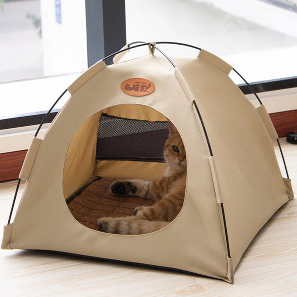 Foldable Pet Tent Bed – Cozy Indoor Hideaway for Dogs & Cats