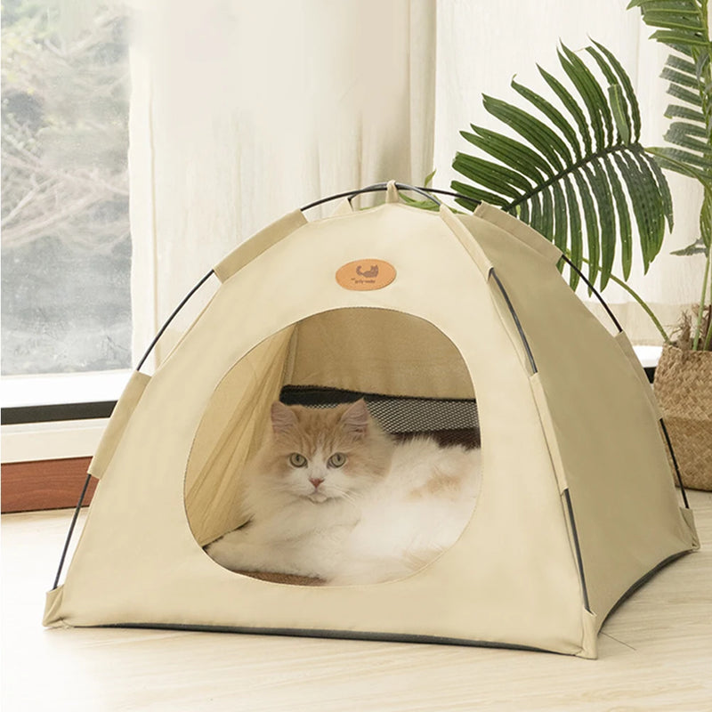 Foldable Pet Tent Bed – Cozy Indoor Hideaway for Dogs & Cats