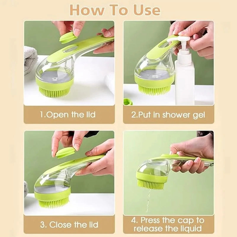 Portable 3-in-1 Grooming Brush for Dogs & Cats – Bathing, Deshedding & Massaging