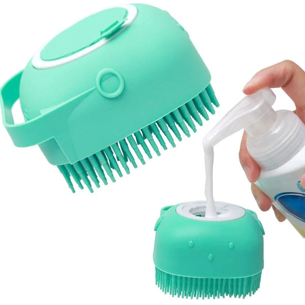 2-in-1 Dog Shampoo & Massage Brush – Deep Cleaning + Relaxing Bath Time