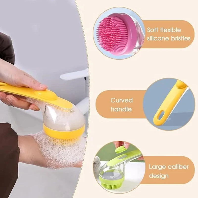 Portable 3-in-1 Grooming Brush for Dogs & Cats – Bathing, Deshedding & Massaging