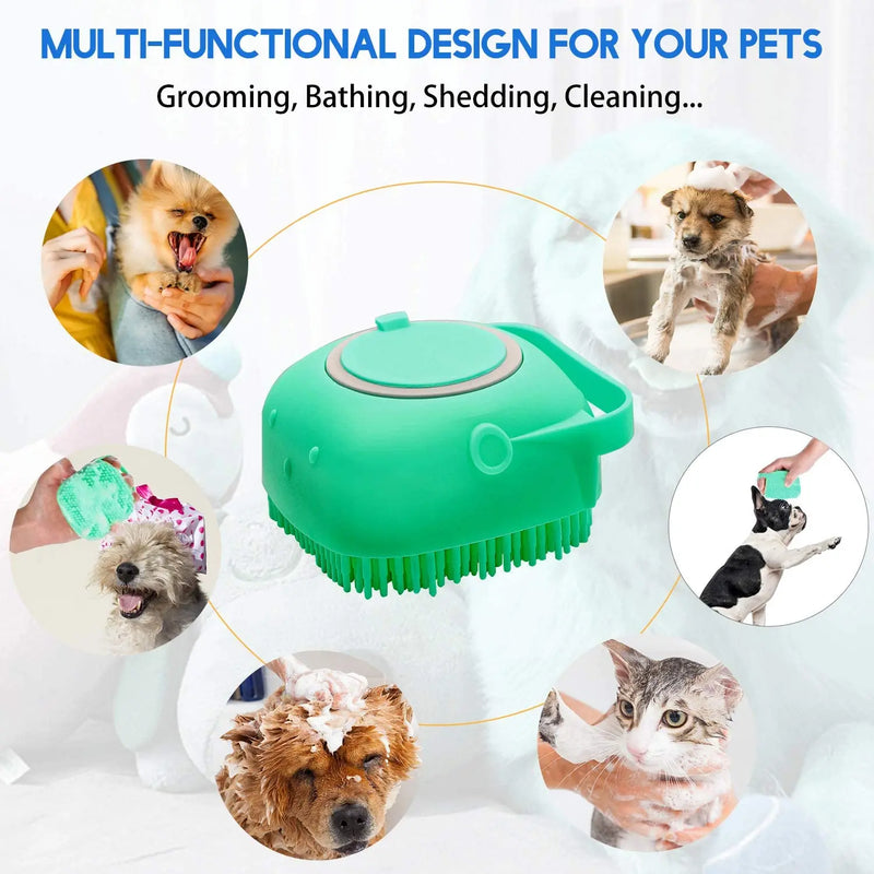 2-in-1 Dog Shampoo & Massage Brush – Deep Cleaning + Relaxing Bath Time