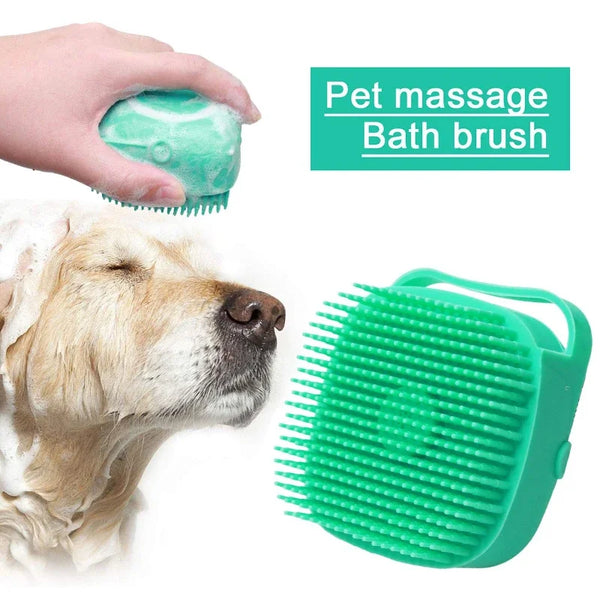 2-in-1 Dog Shampoo & Massage Brush – Deep Cleaning + Relaxing Bath Time