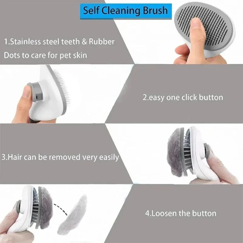 2-in-1 Grooming Brush for Dogs & Cats – Deshedding & Massage Tool