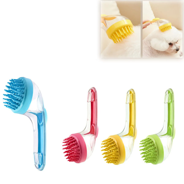 Portable 3-in-1 Grooming Brush for Dogs & Cats – Bathing, Deshedding & Massaging