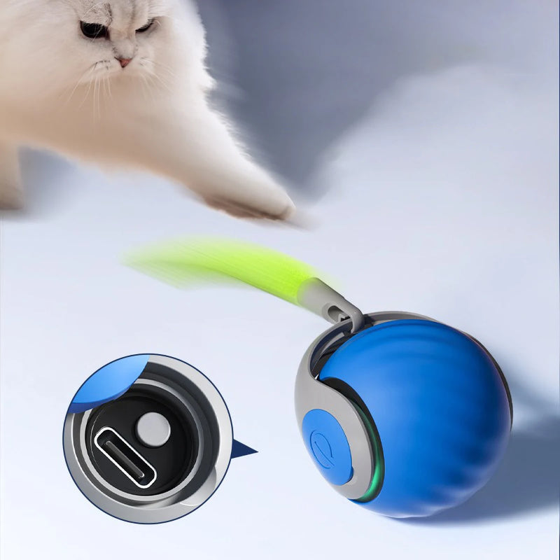 Smart Interactive Pet Ball – Fast-Rolling & Auto-Motion Toy for Dogs & Cats