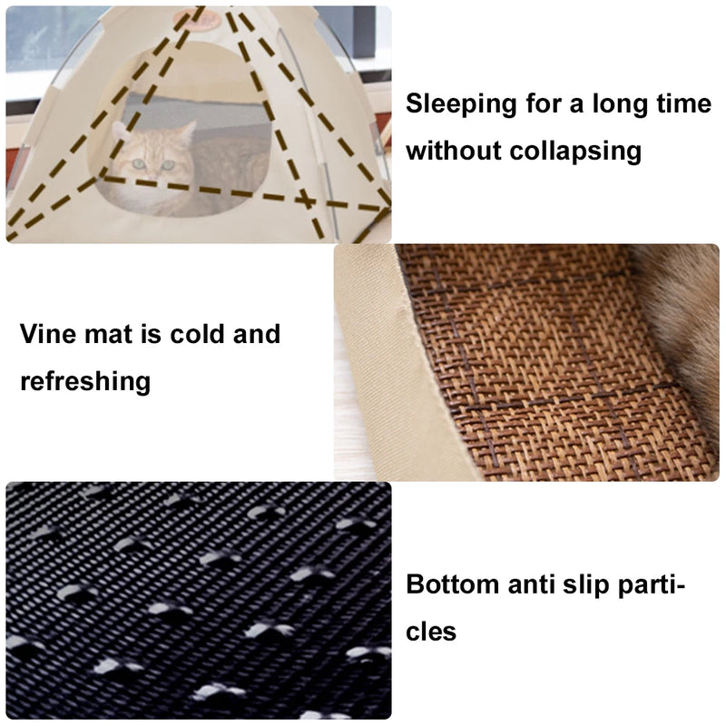 Foldable Pet Tent Bed – Cozy Indoor Hideaway for Dogs & Cats
