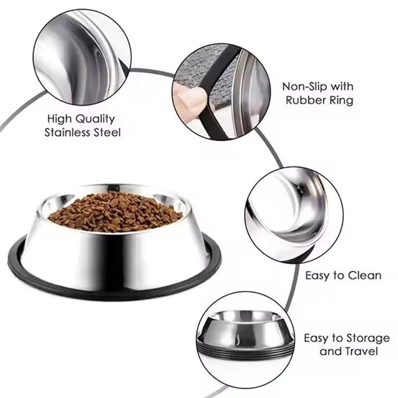 Large Capacity Stainless Steel Pet Bowl – Durable, Safe & Spill-Free