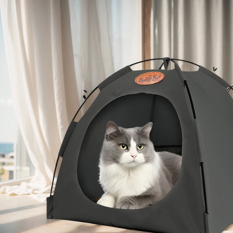 Foldable Pet Tent Bed – Cozy Indoor Hideaway for Dogs & Cats