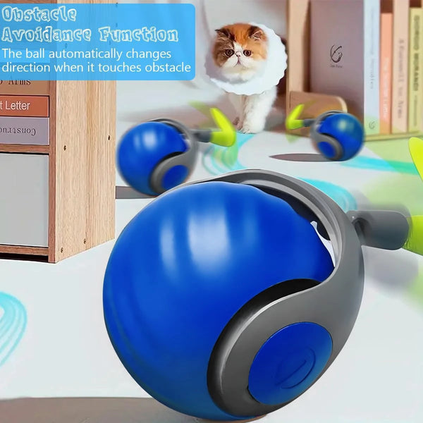 Smart Interactive Pet Ball – Fast-Rolling & Auto-Motion Toy for Dogs & Cats