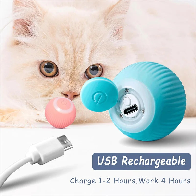 Auto-Bounce & Rolling Pet Ball – Motion-Sensing Toy for Dogs & Cats